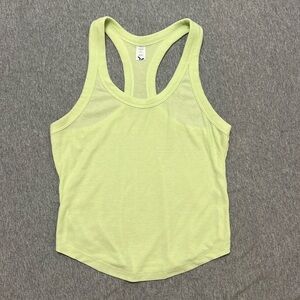 Old Navy UltraLite Cropped Rib-Knit Racerback Tank Top Lime Green Size Small